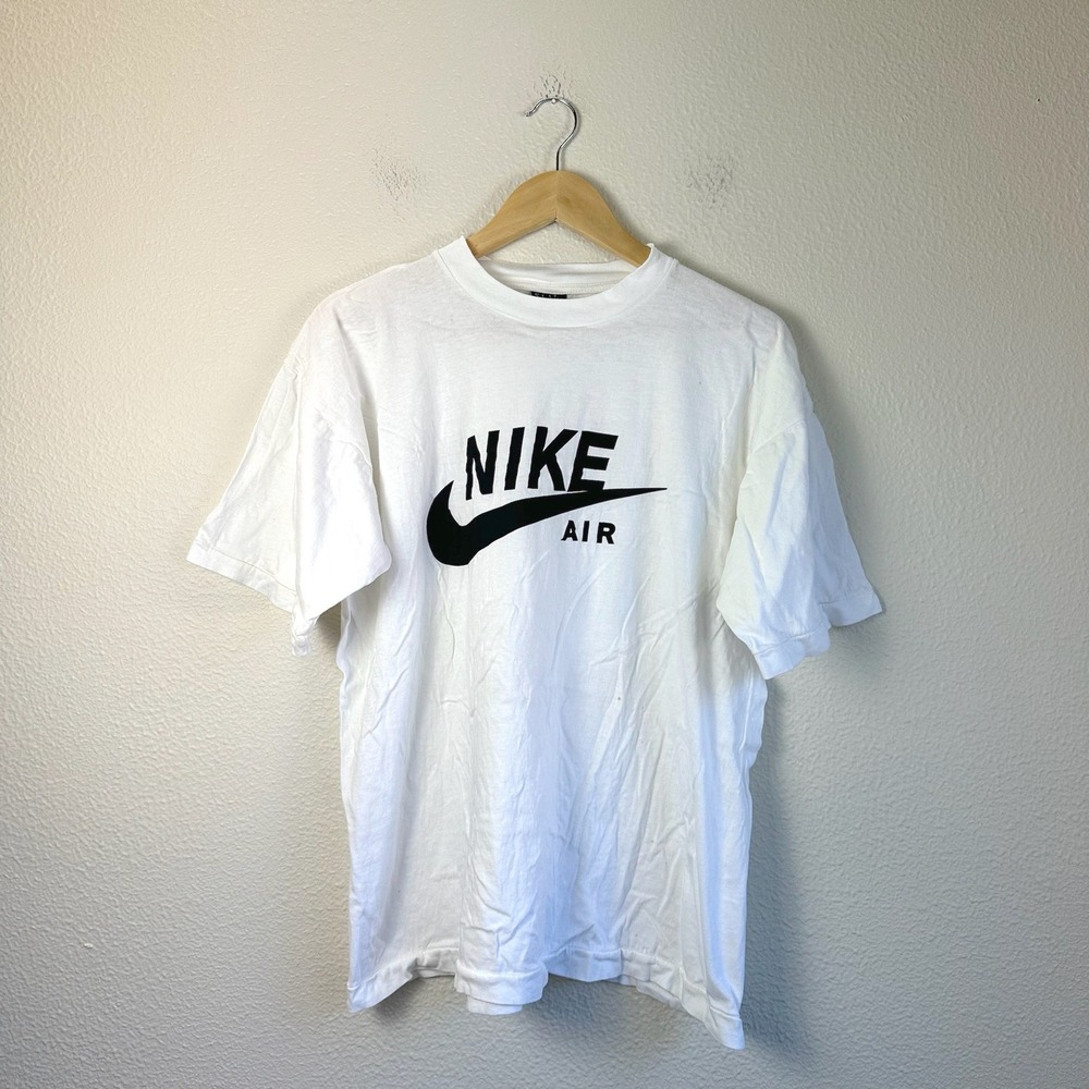 Vintage 90s Nike Air T-Shirt Saad Collection Mens Large White Graphic Logo Tee